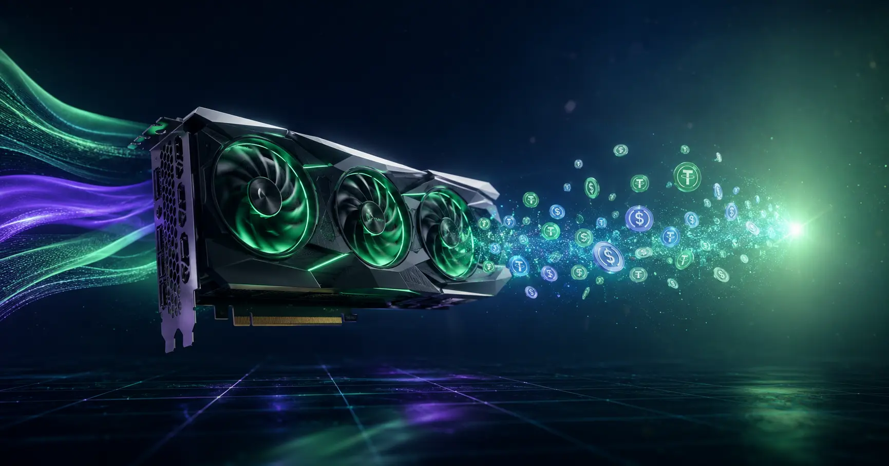 在 Paralon 上变现你的 NVIDIA 显卡 — 按分钟 USDC/USDT 加密结算,无需 KYC